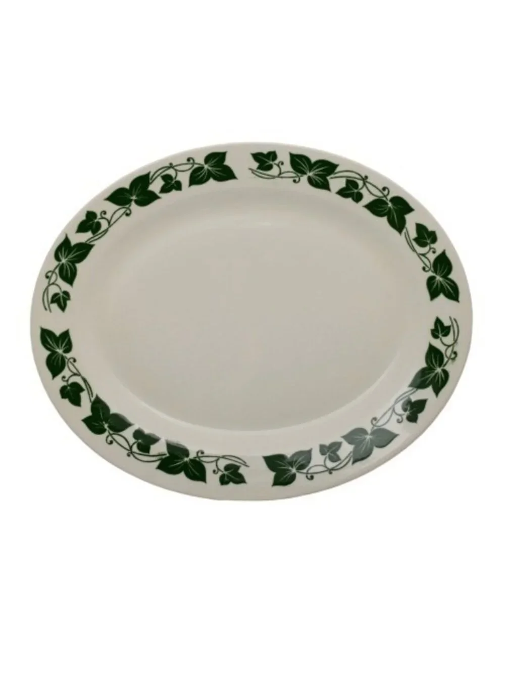 Vintage Homer Laughlin Green Ivy Oval Serving Platter Discontinued HLC258 13.5